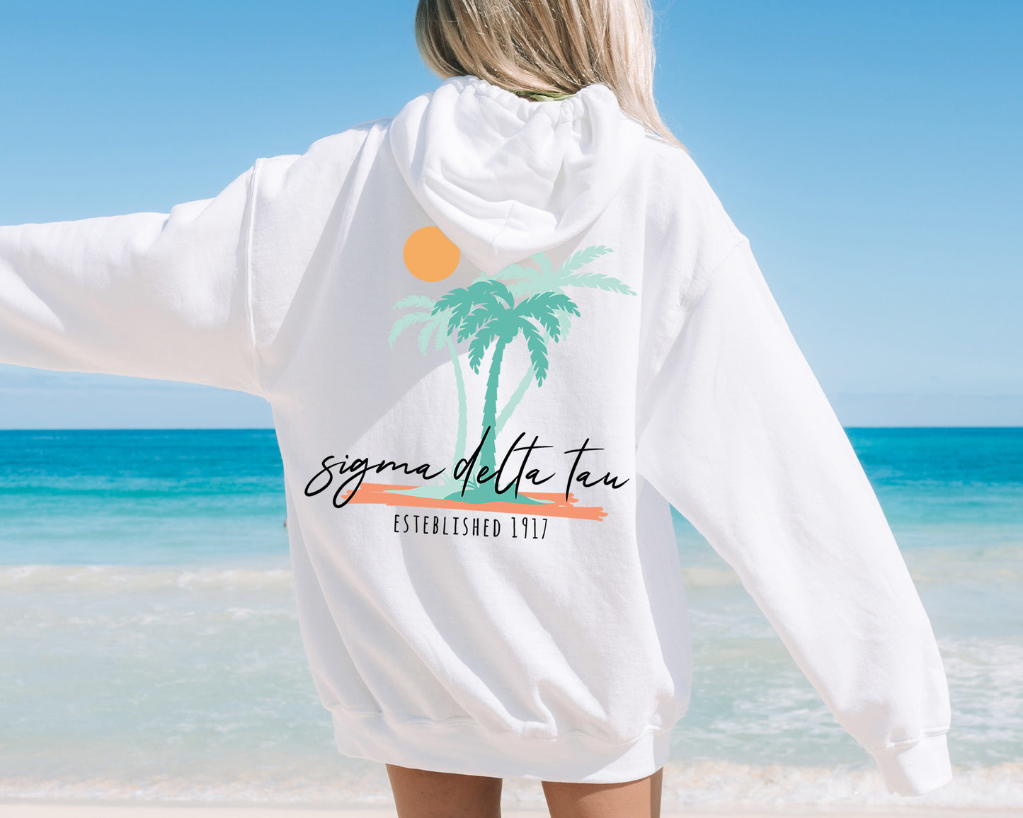 Sigma Delta Tau Island Sisterhood Sorority Hoodie _ 33580g