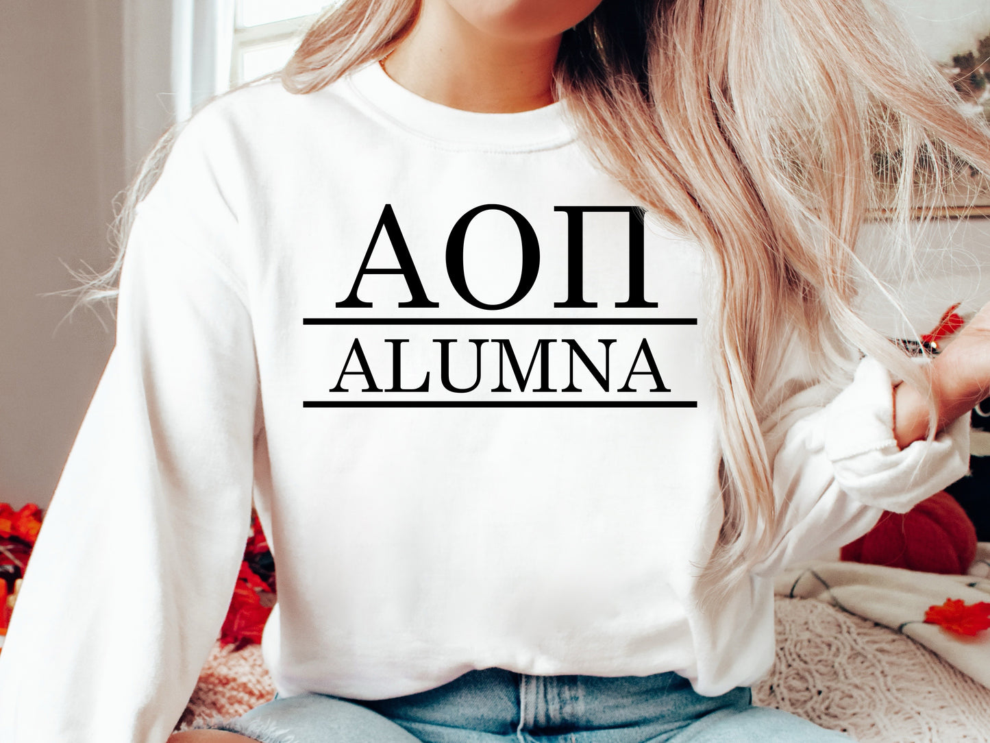 Alpha Omicron Pi Just Turned Alumna Sorority Sweatshirt _ 30738g
