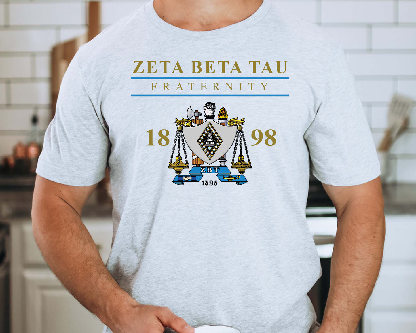 Zeta Beta Tau Iconic Crest Fraternity T-shirt _ 31147g
