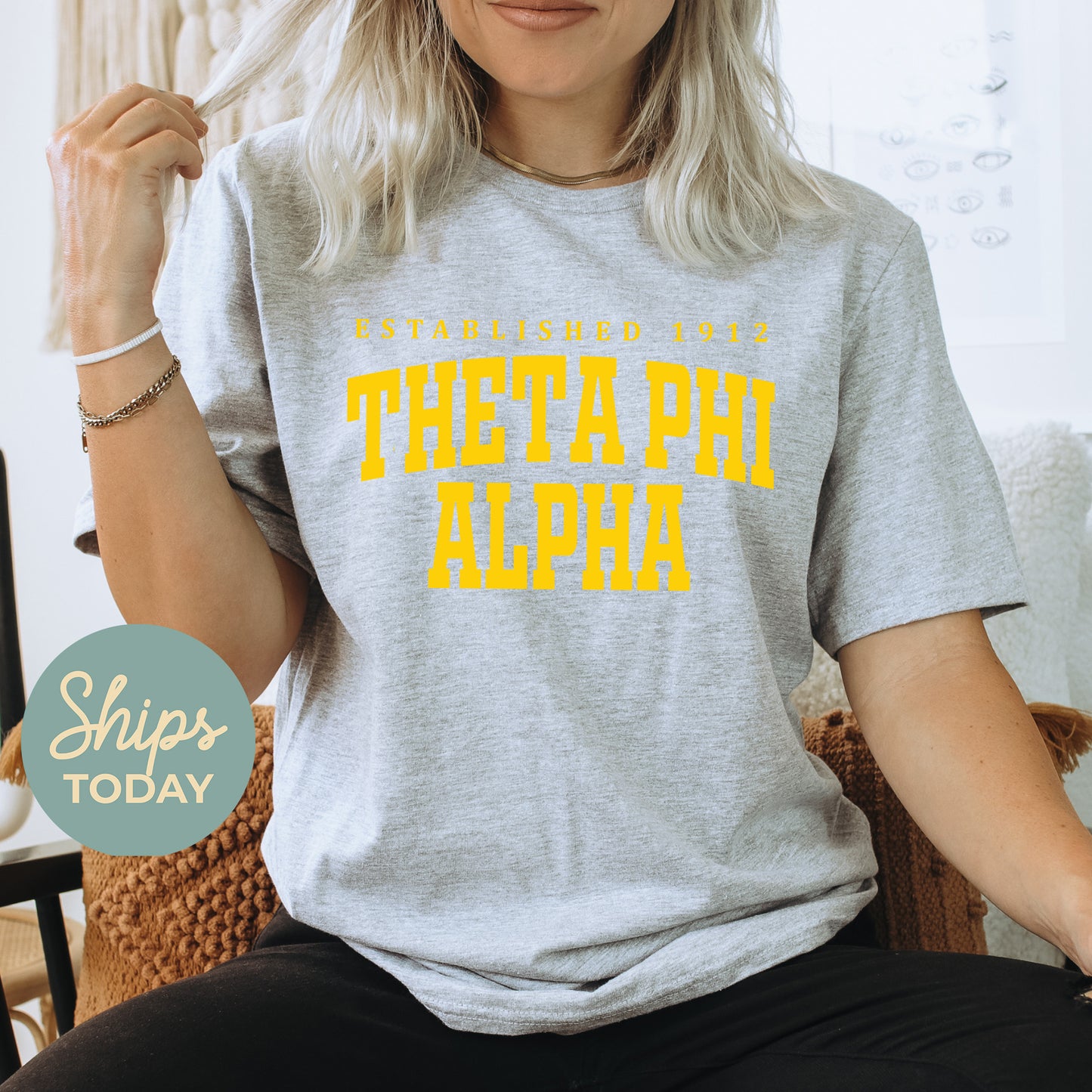 Theta Phi Alpha Bold Letters Sorority T-shirt _ 35144g