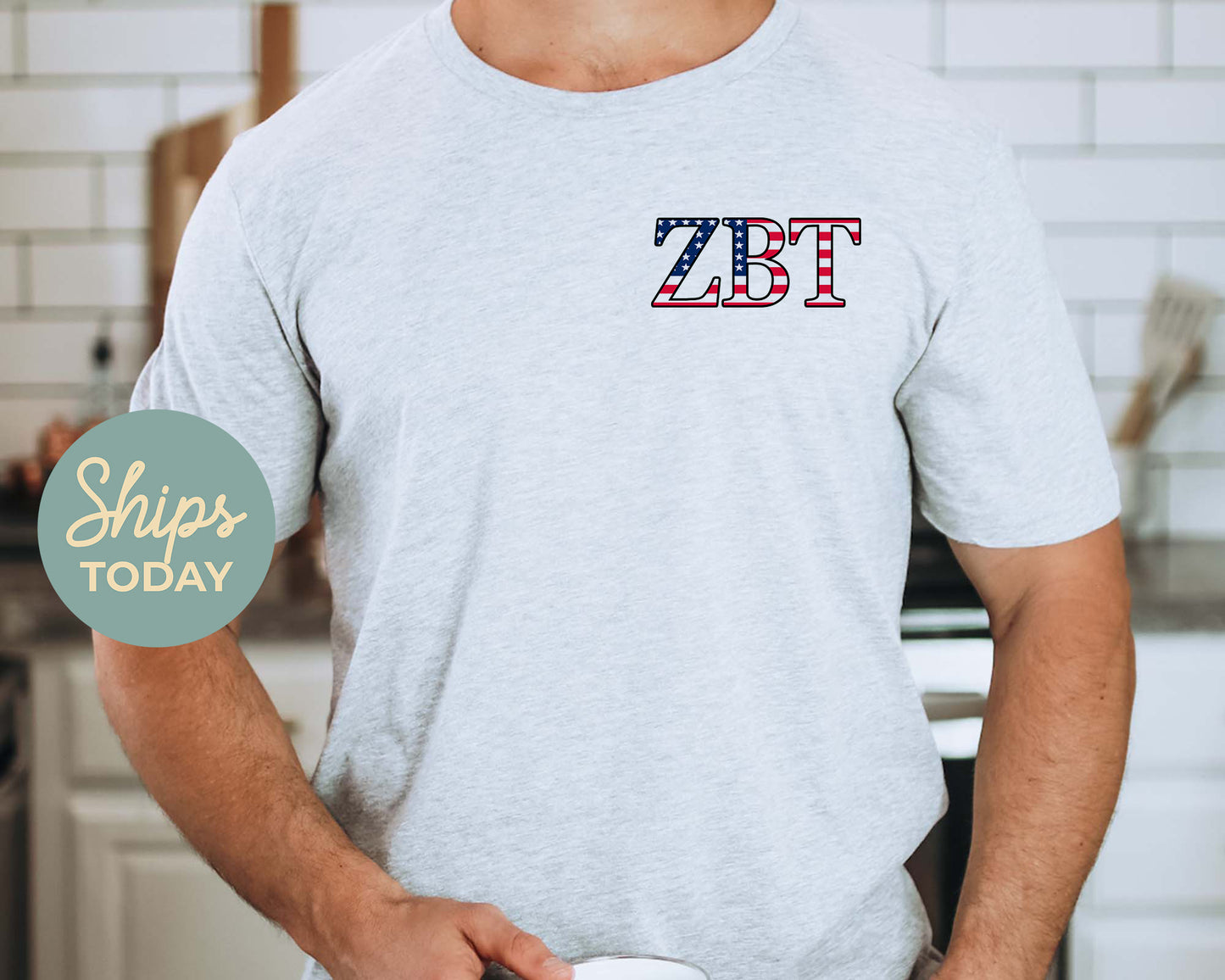 Zeta Beta Tau USA Flag Letters Fraternity T-shirt _ 33451g