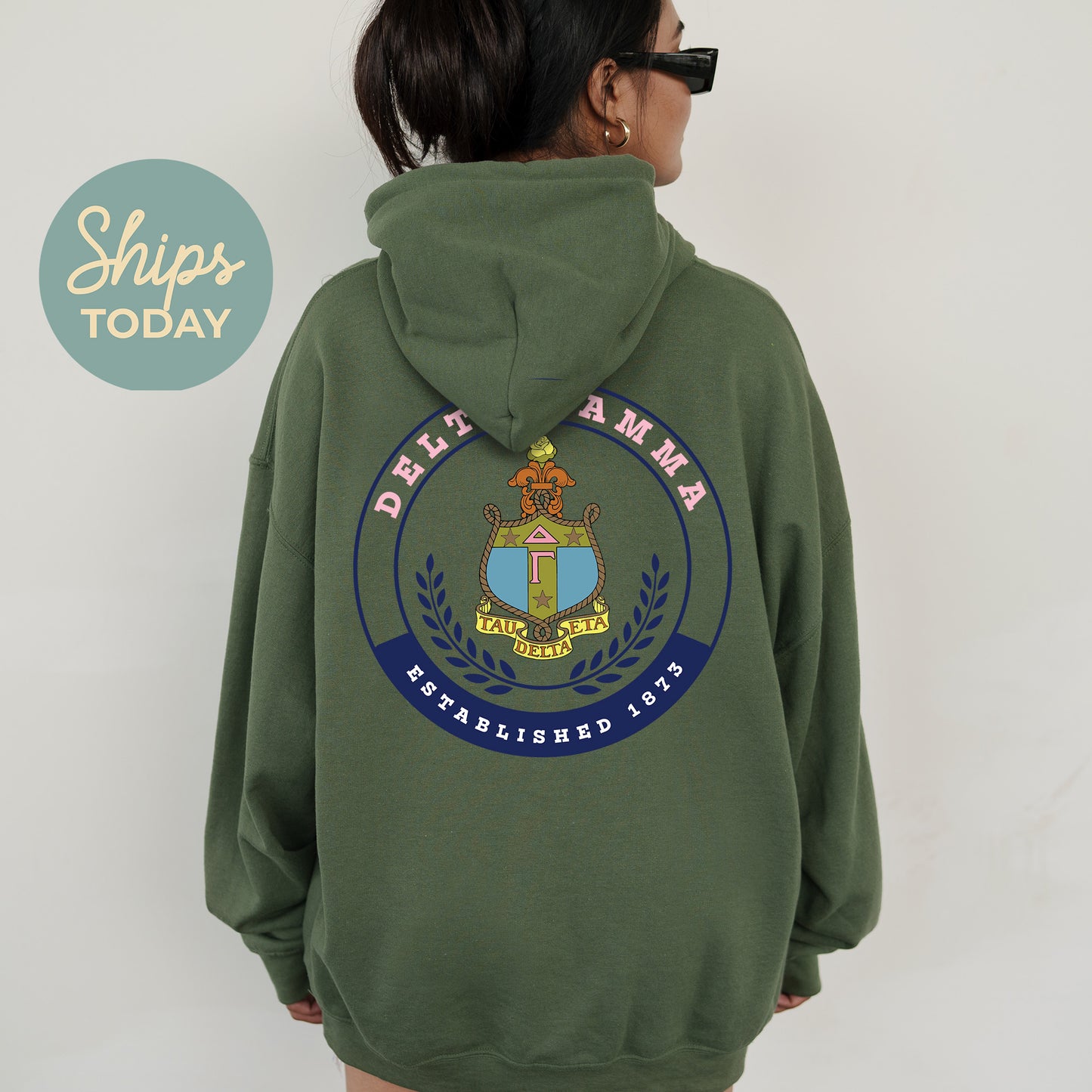 Delta Gamma Crested Tradition Sorority Hoodie _ 32827g
