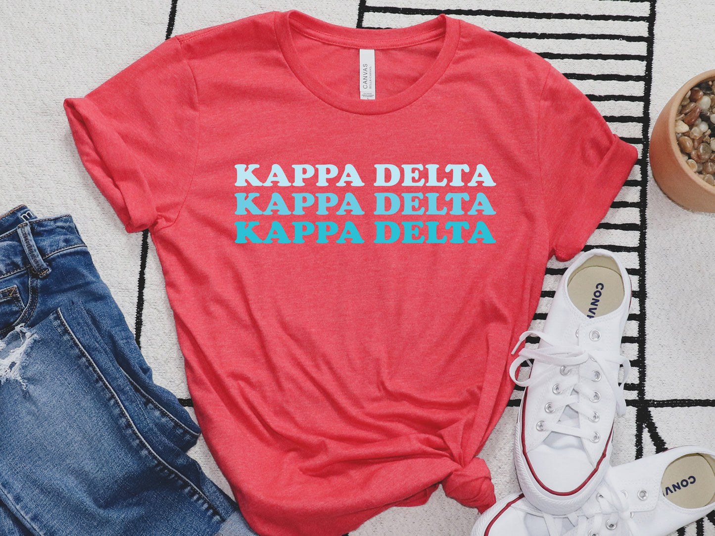 Kappa Delta Touch of Blue Sorority T-shirt _ 2593g