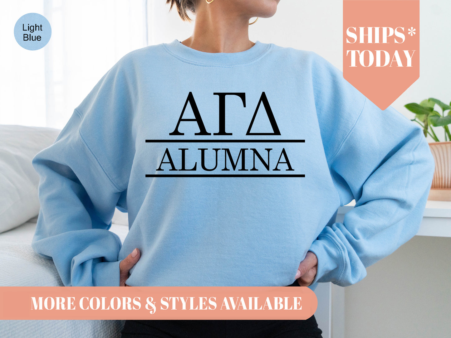 Alpha Gamma Delta Just Turned Alumna Sorority Sweatshirt _ 30737g