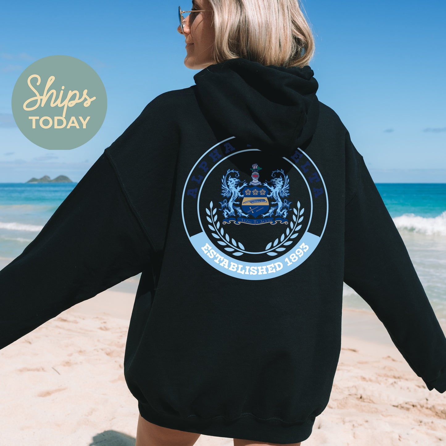 Alpha Xi Delta Crested Tradition Sorority Hoodie _ 32824g