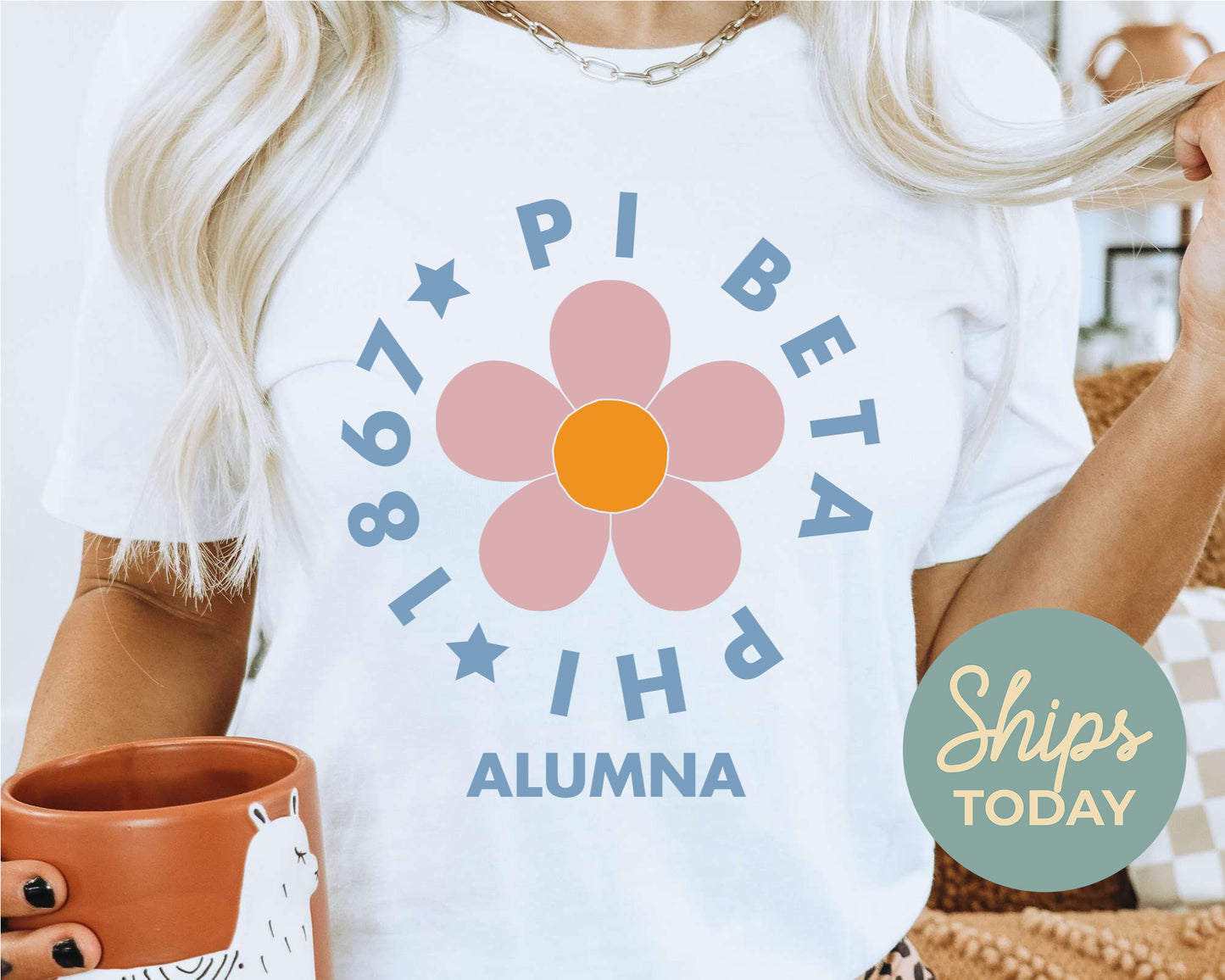 Pi Beta Phi Floral Alumna Sorority T-shirt _ 2571g