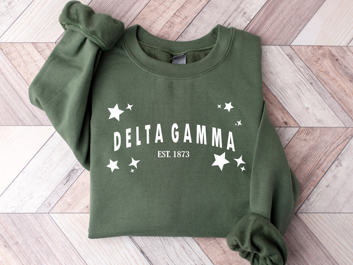 Delta Gamma Arched Star Sorority Sweatshirt _ 2275g