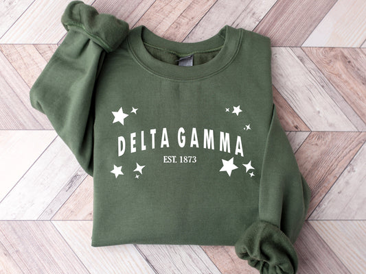 Delta Gamma Arched Star Sorority Sweatshirt _ 2275g