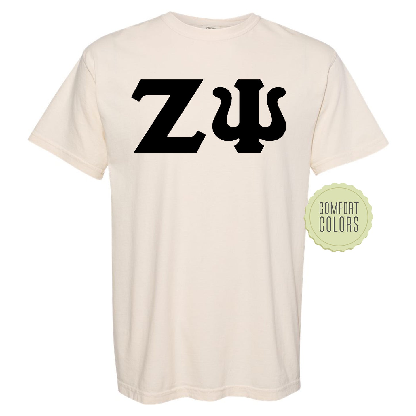 Zeta Psi Black Letters Comfort Colors Farternity T-shirt _ 34937g