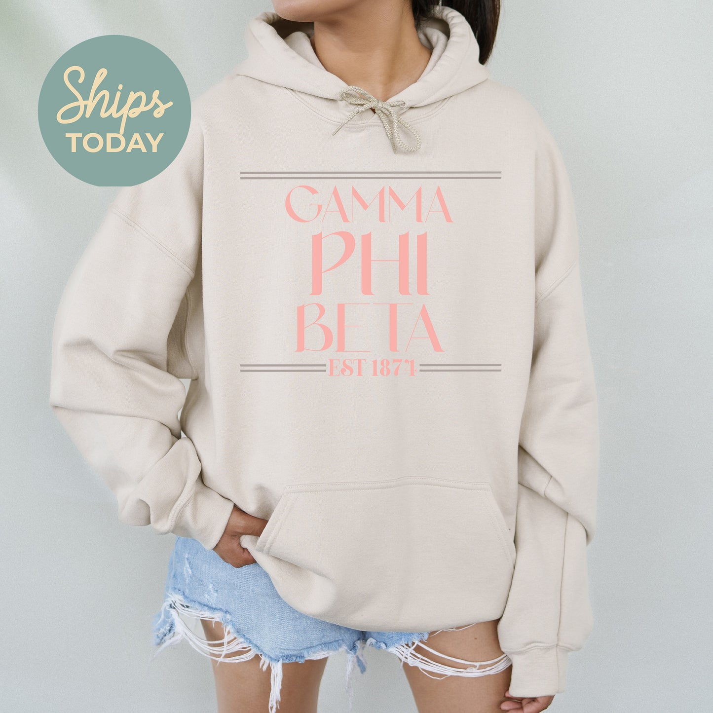 Gamma Phi Beta Greek Harmony Sorority Hoodie _ 34978g