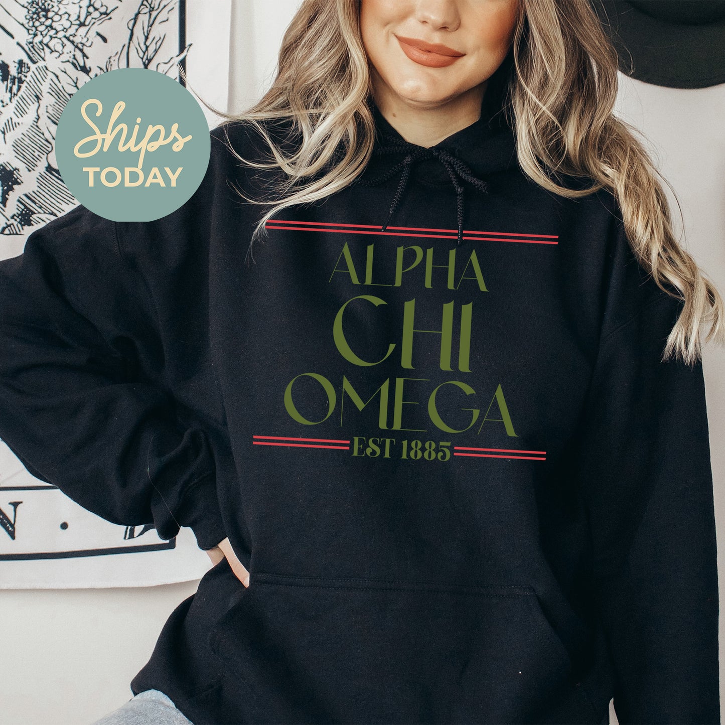 Alpha Chi Omega Greek Harmony Sorority Hoodie _ 34964g