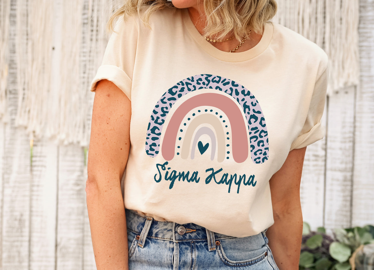 Sigma Kappa Greek Rainbow Sorority T-shirt _ 2755g