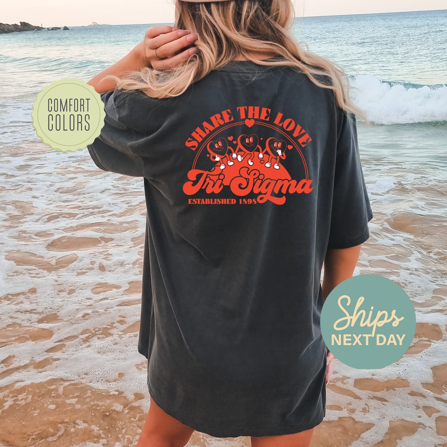 Sigma Sigma Sigma Share the Love Comfort Colors Sorority T-shirt _ 33255g