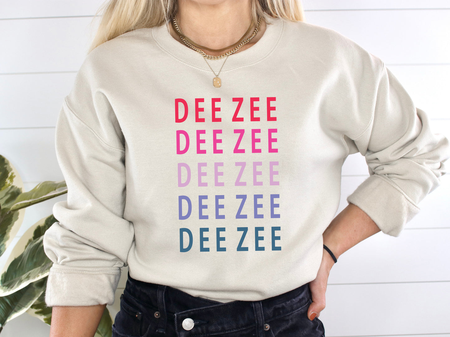 Delta Zeta Bright and Stacked Sorority Sweatshirt _ 13g