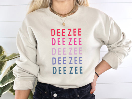 Delta Zeta Bright and Stacked Sorority Sweatshirt _ 13g