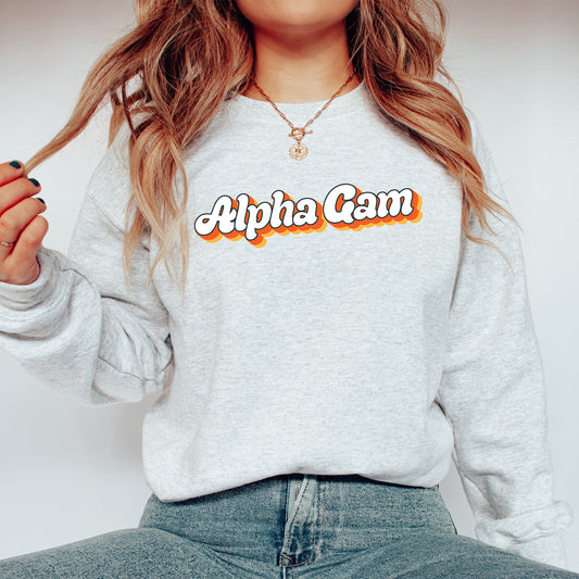 a woman wearing a sweatshirt with the word hipa cam on it