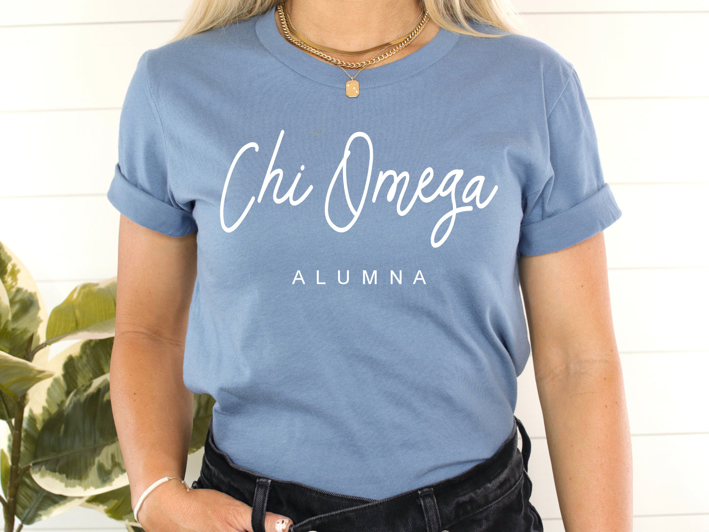 Chi Omega Flashy Alumna Sorority T-shirt _ 2534g