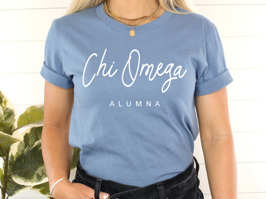 Chi Omega Flashy Alumna Sorority T-shirt _ 2534g