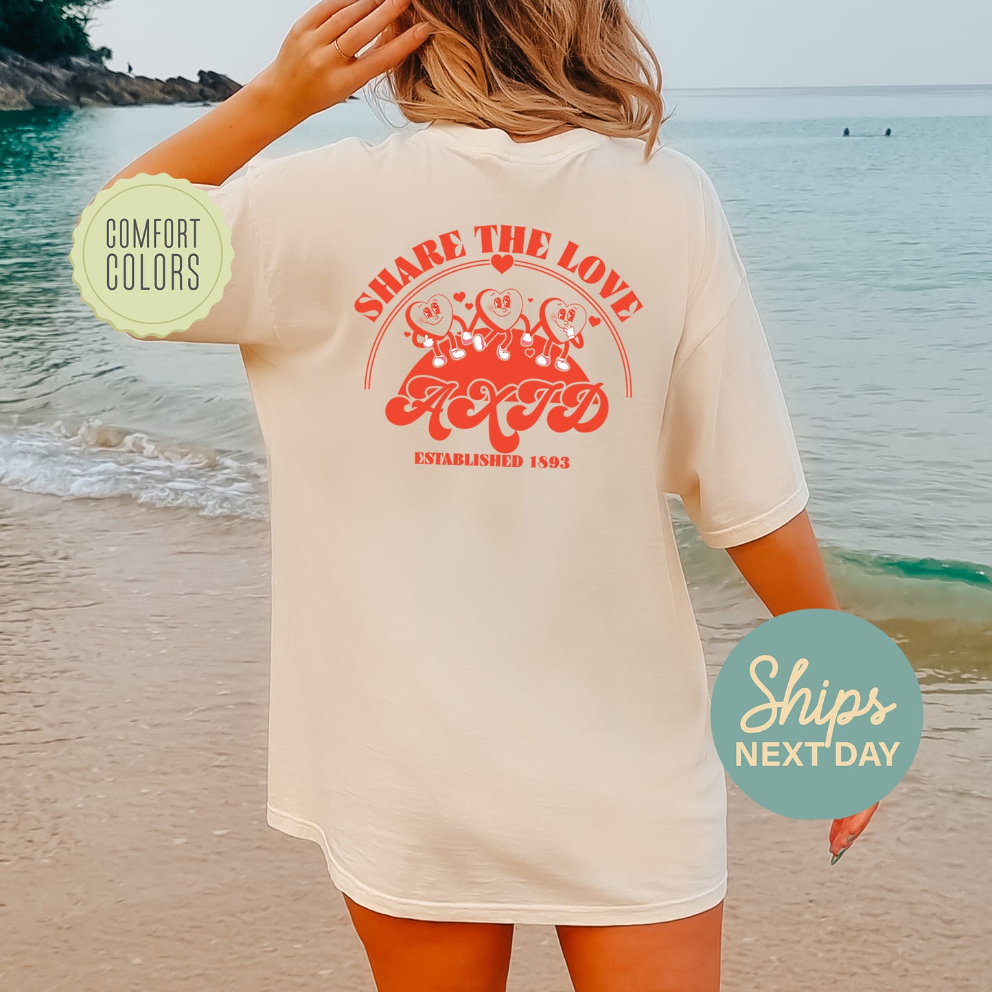 Alpha Xi Delta Share the Love Comfort Colors Sorority T-shirt _ 33240g
