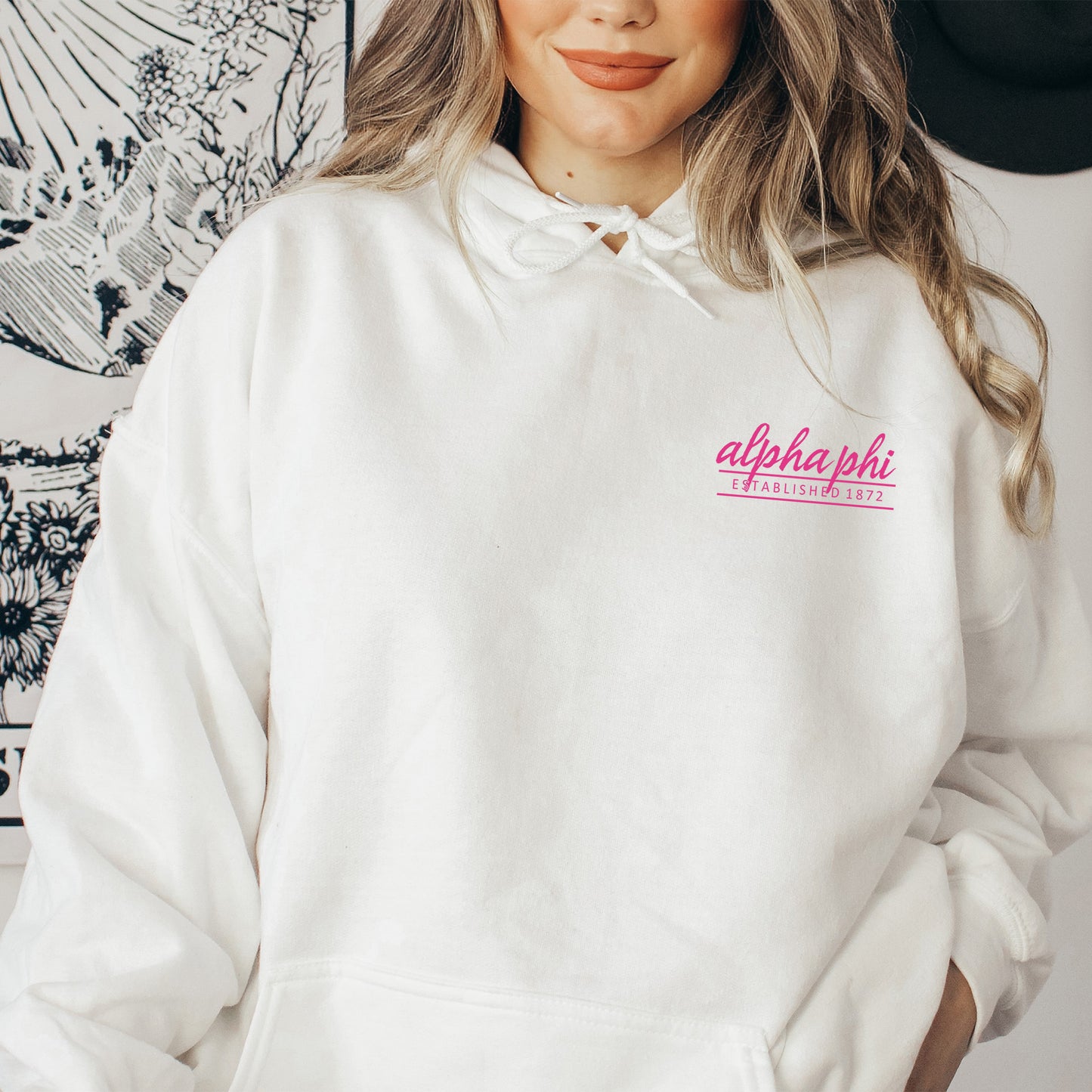 Alpha Phi Classic Pink Sorority Hoodie _ 39091g