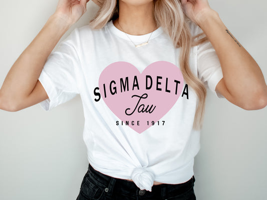 Sigma Delta Tau Pretty in Pink Sorority T-shirt _ 461g