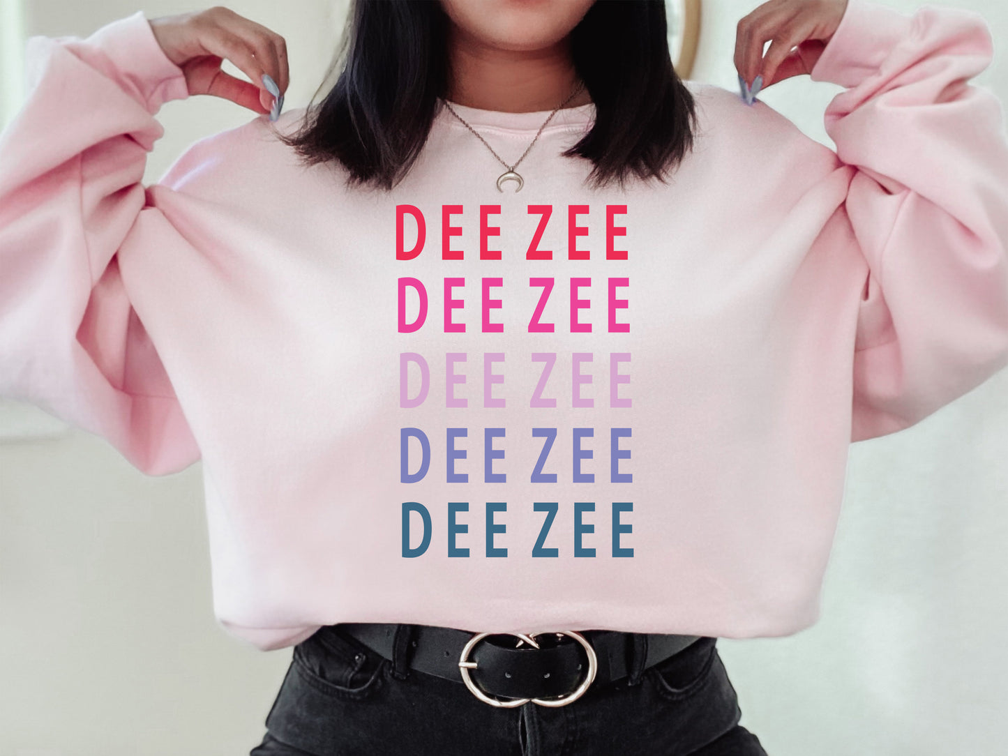 Delta Zeta Bright and Stacked Sorority Sweatshirt _ 13g