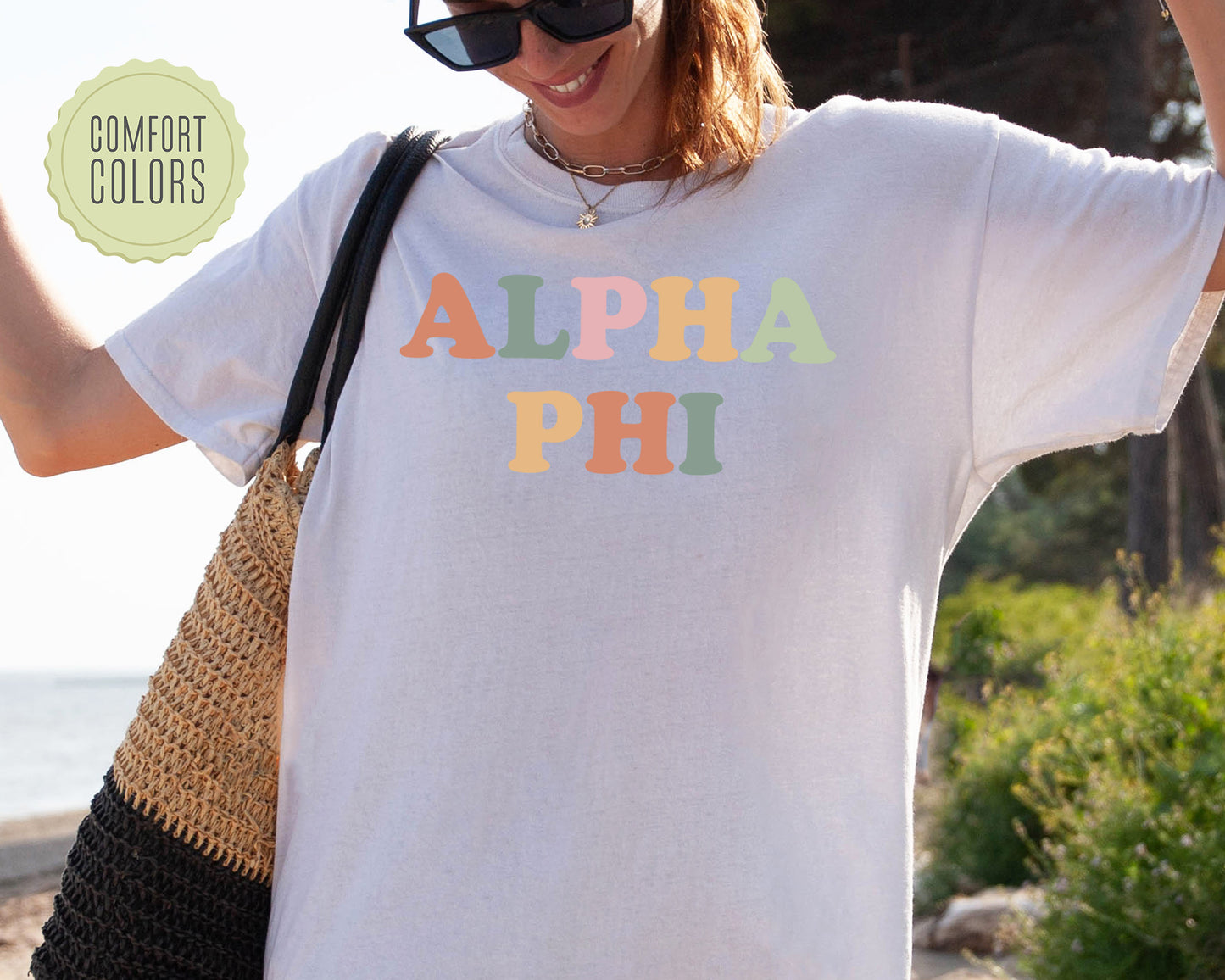 Alpha Phi Bright and Proud Comfort Colors Sorority T-shirt _ 419g