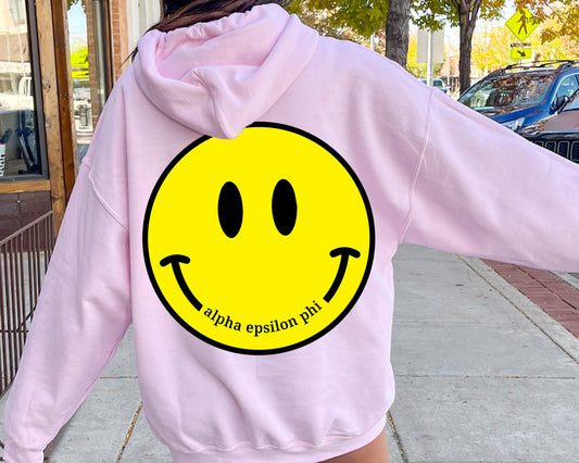 Alpha Epsilon Phi Smiley Face Sorority Hoodie _ 32844g