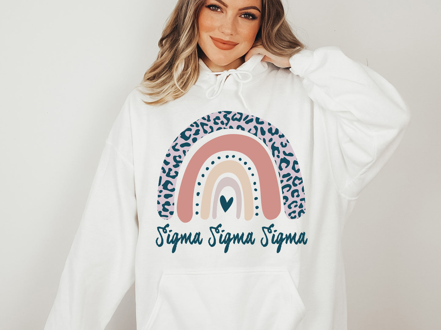Sigma Sigma Sigma Greek Rainbow Sorority Hoodie _ 2756g