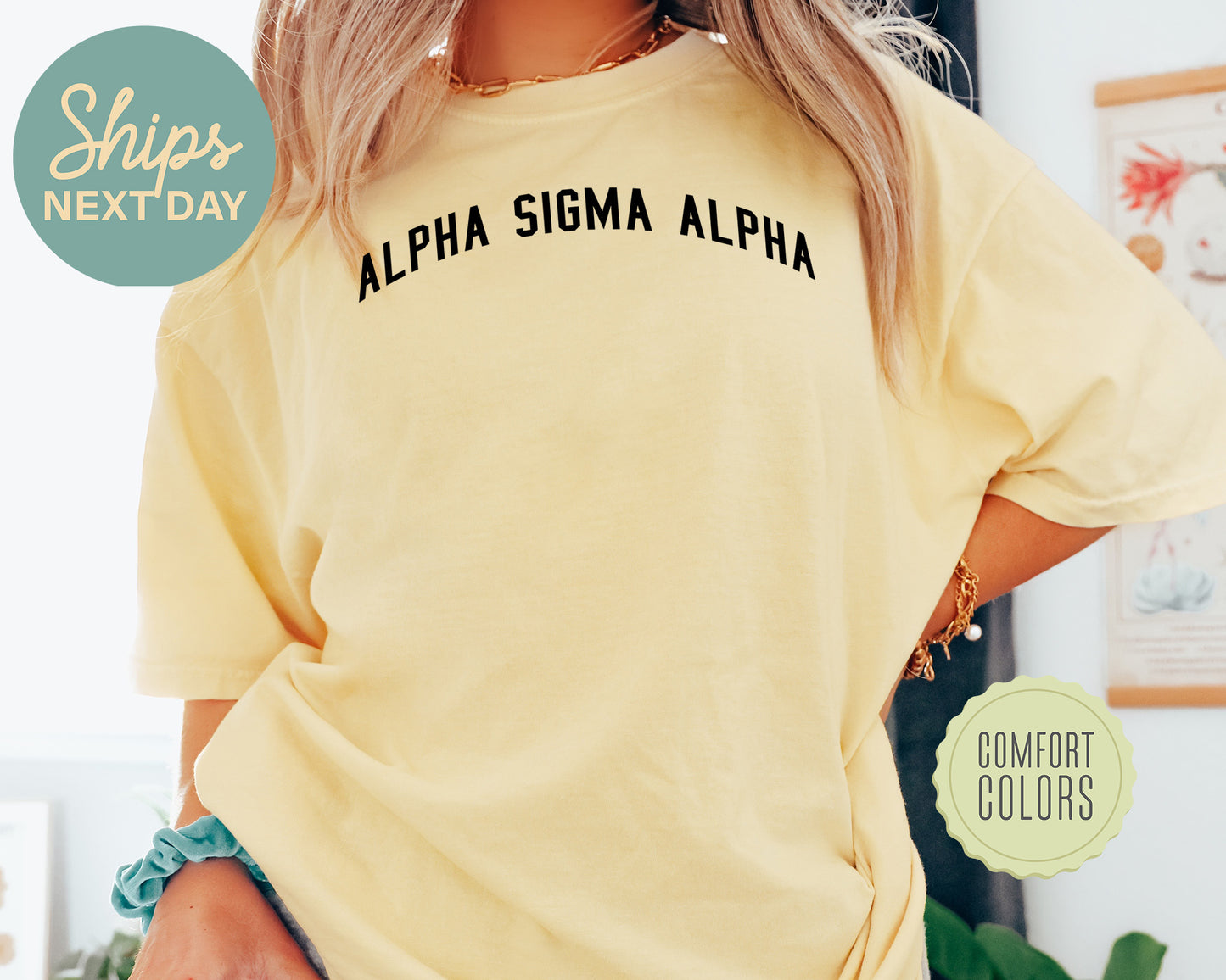 Alpha Sigma Alpha Just Bold Comfort Colors Sorority T-shirt _ 2375g