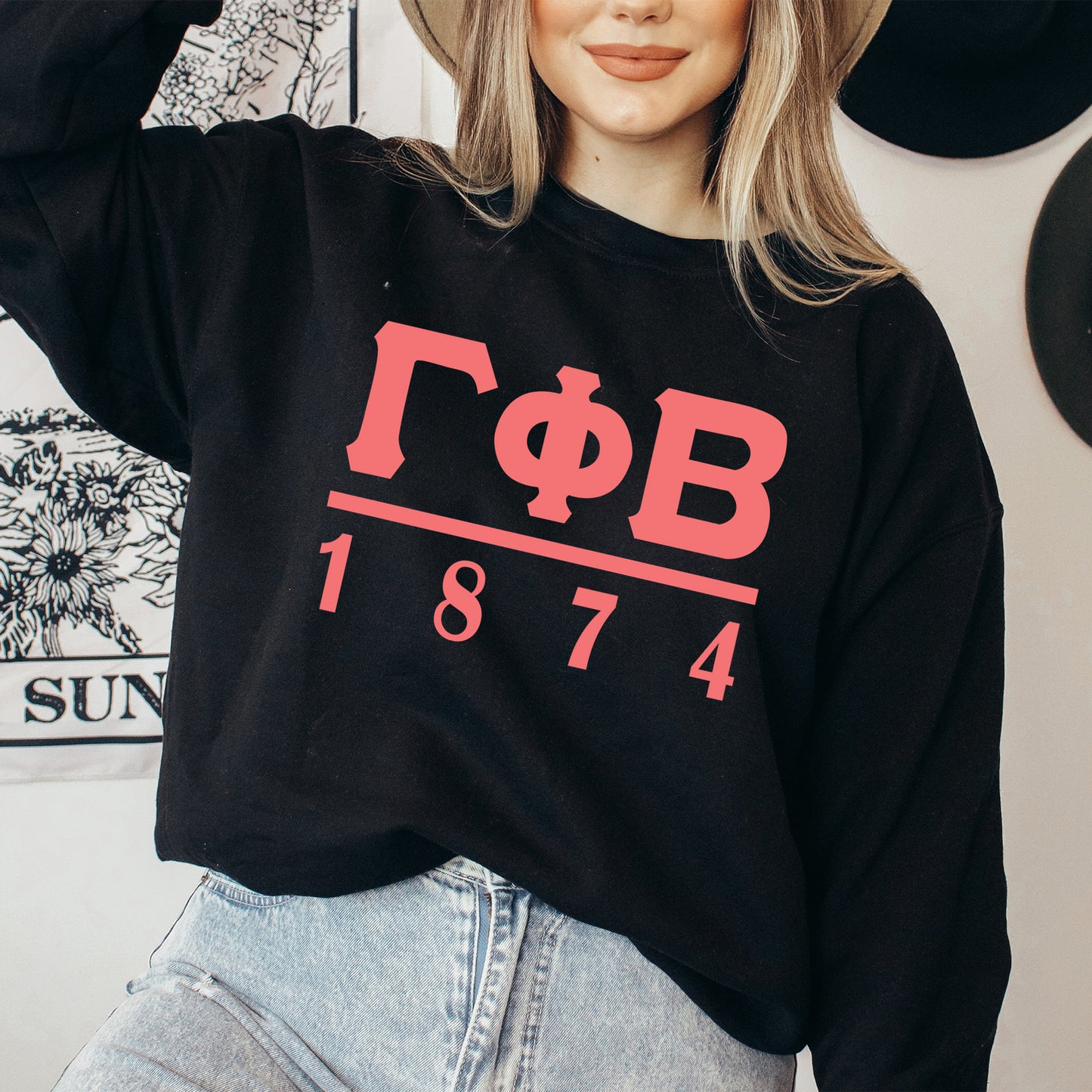 Gamma Phi Beta Monochromatic Sorority Sweatshirt _ 30857g