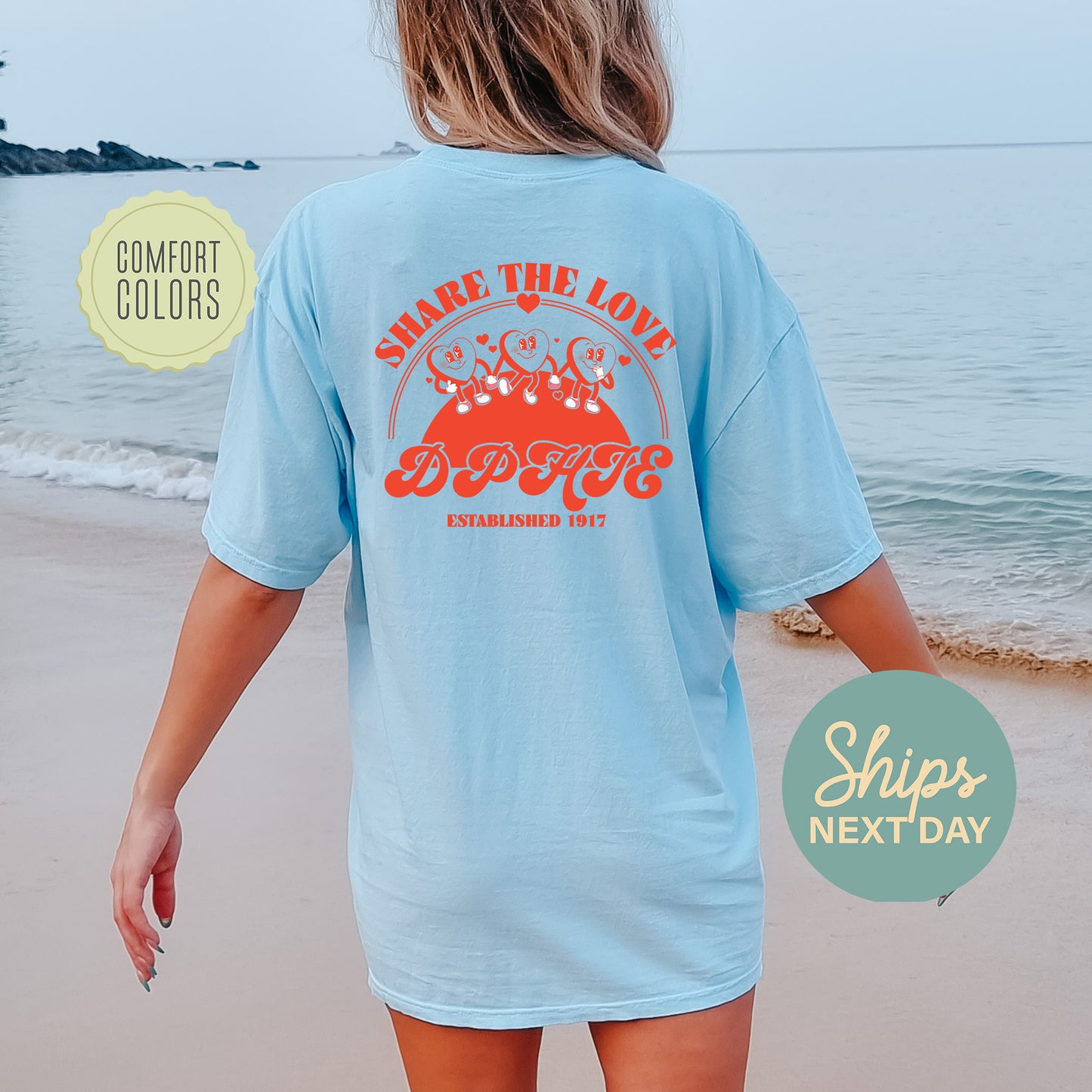 Delta Phi Epsilon Share the Love Comfort Colors Sorority T-shirt _ 33244g
