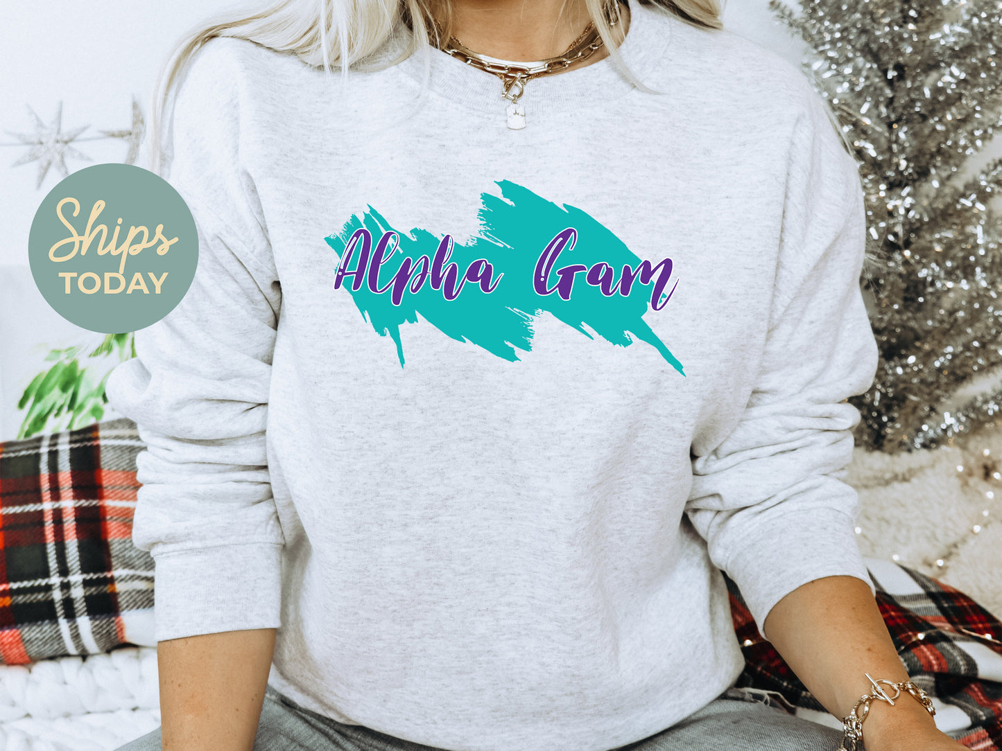 Alpha Gamma Delta Paint Party Sorority Sweatshirt _ 4475g