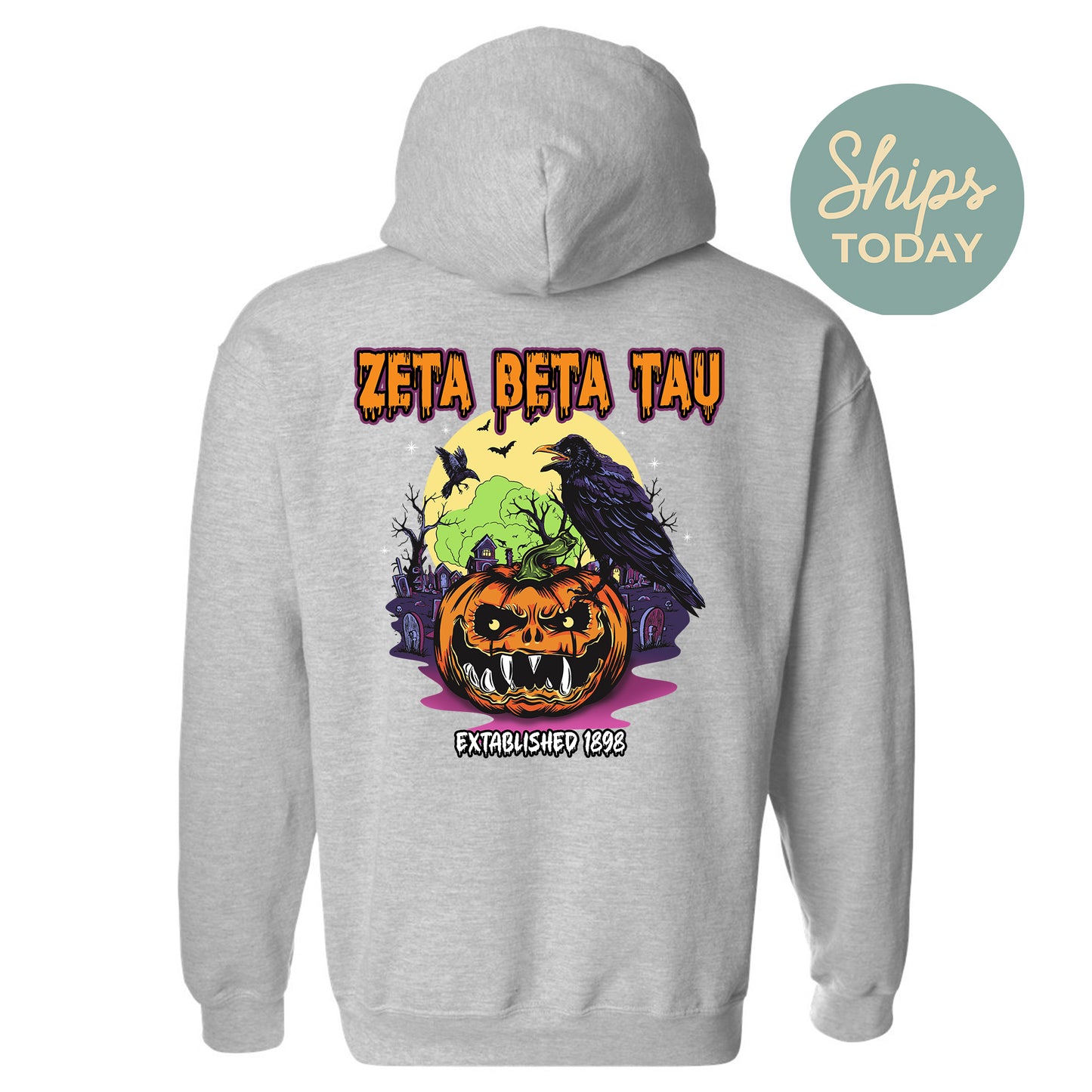 Zeta Beta Tau Halloween Bats Fraternity Hoodie _ 36281g