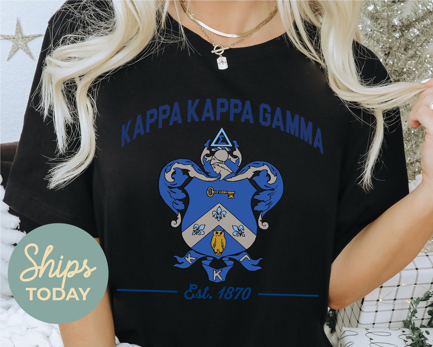 Kappa Kappa Gamma Loyalty Crest Sorority T-shirt _ 4437g