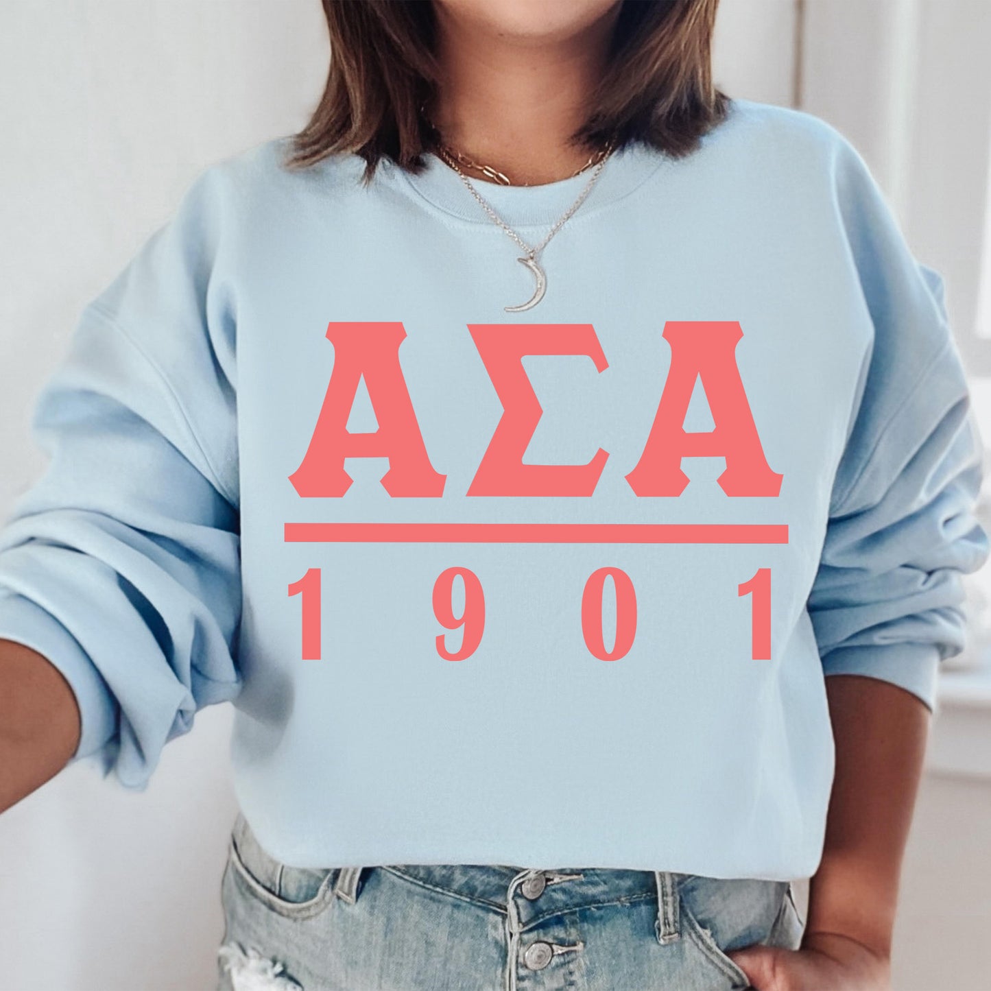 Alpha Sigma Alpha Monochromatic Sorority Sweatshirt _ 30849g