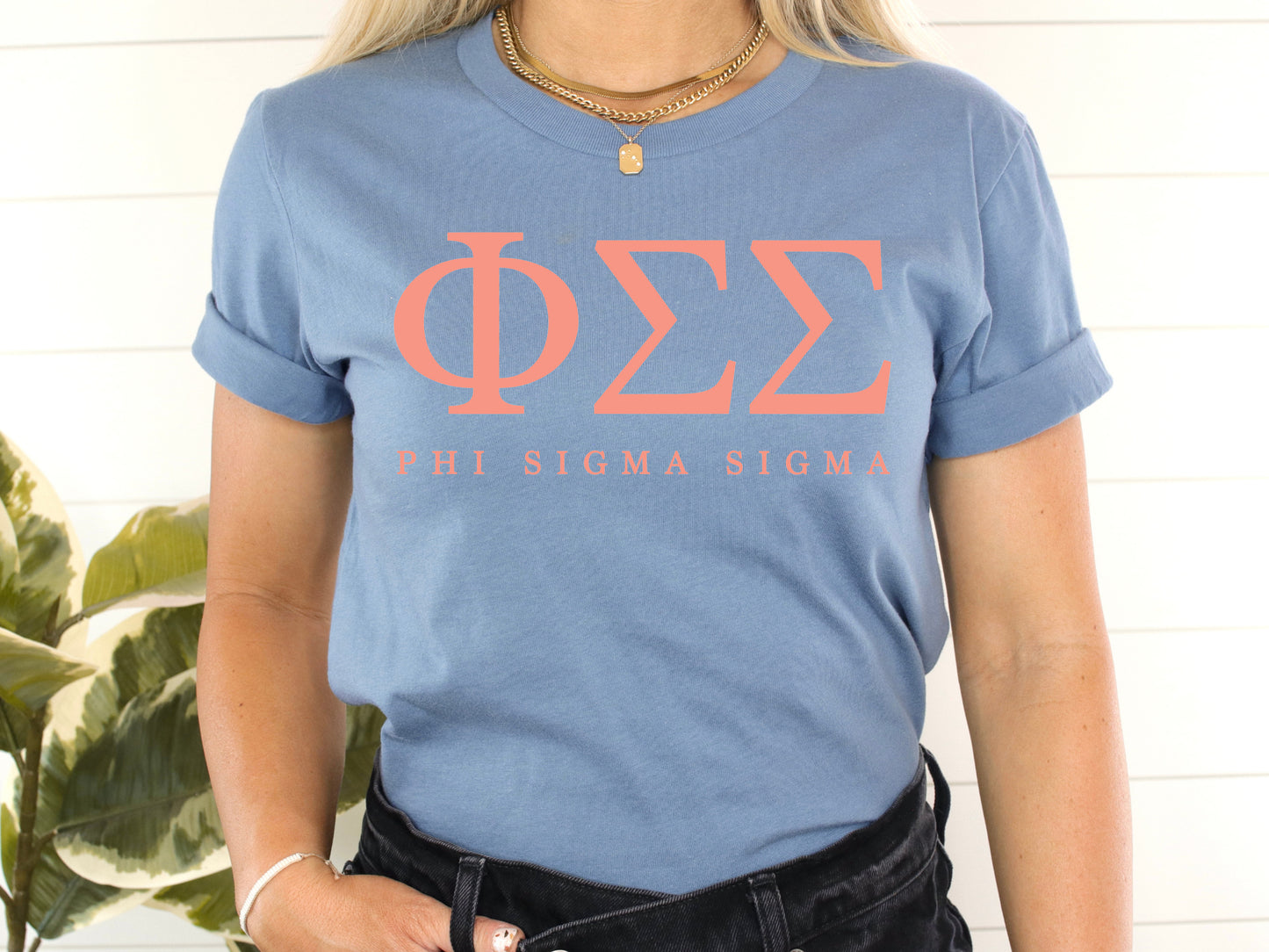 Phi Sigma Sigma Pink Personality Sorority T-shirt _ 667g