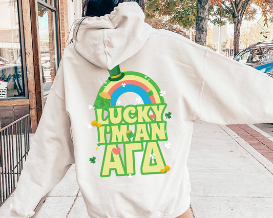 Alpha Gamma Delta Lucky Rainbow Sorority Hoodie _ 32871g