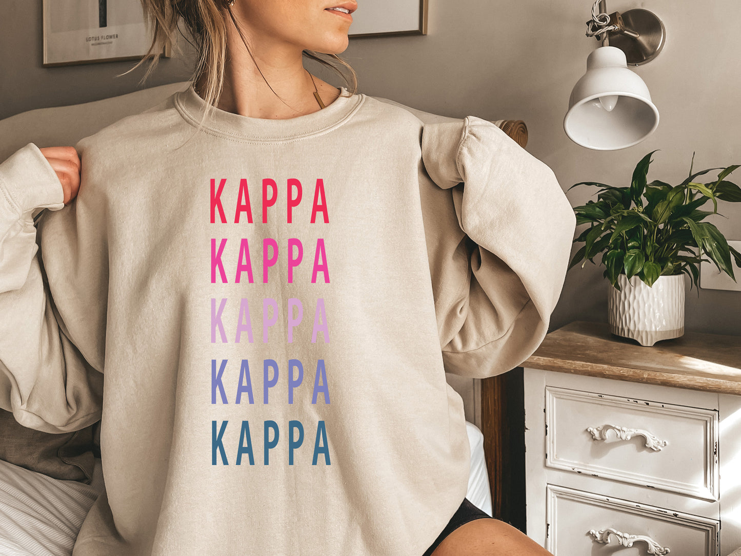 Kappa Kappa Gamma Bright and Stacked Sorority Sweatshirt _ 17g
