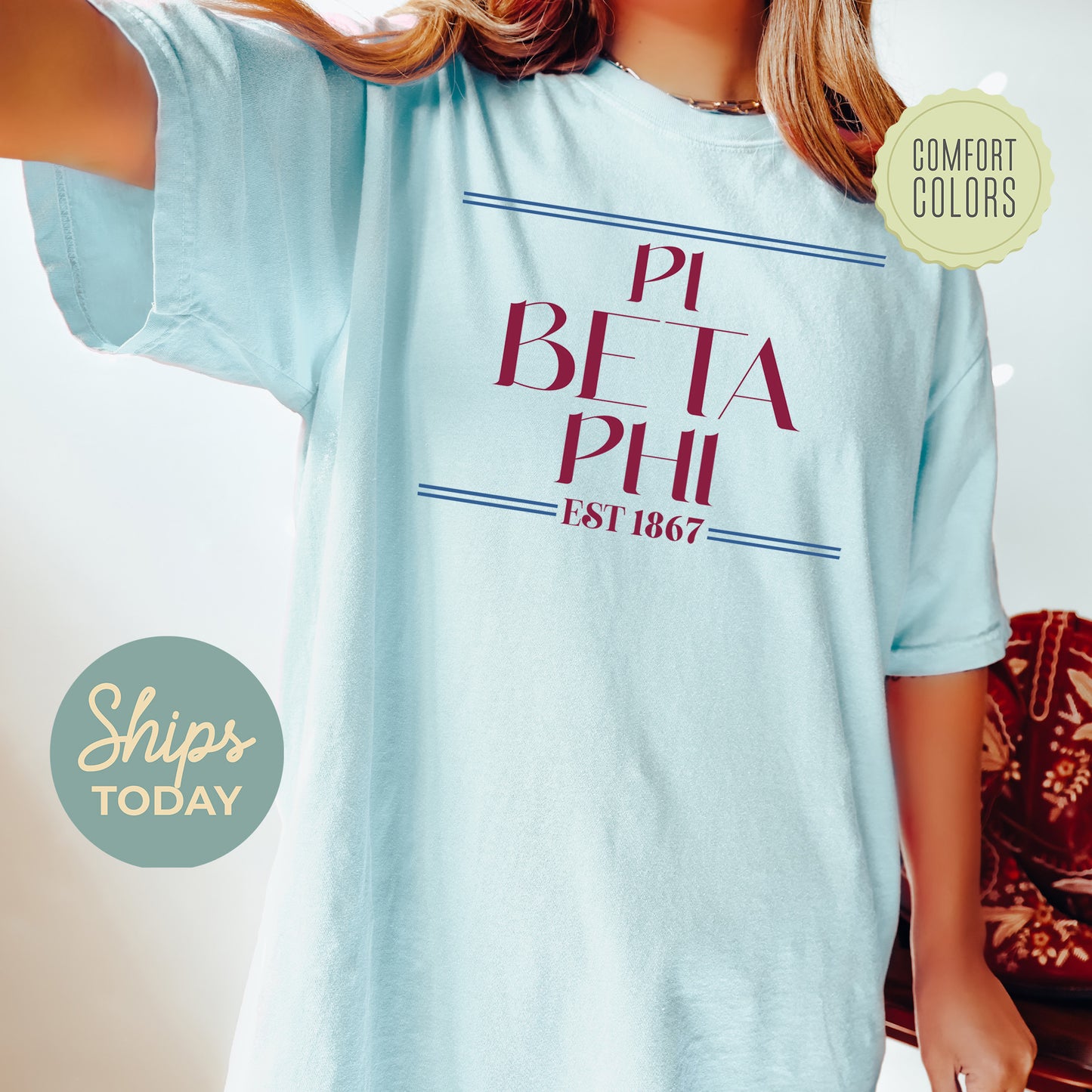 Pi Beta Phi Greek Harmony Comfort Colors Sorority T-shirt _ 34984g