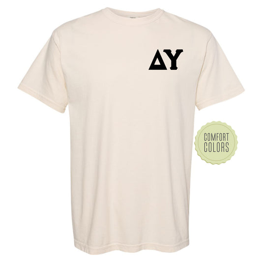 a white t - shirt with the word ay printed on it