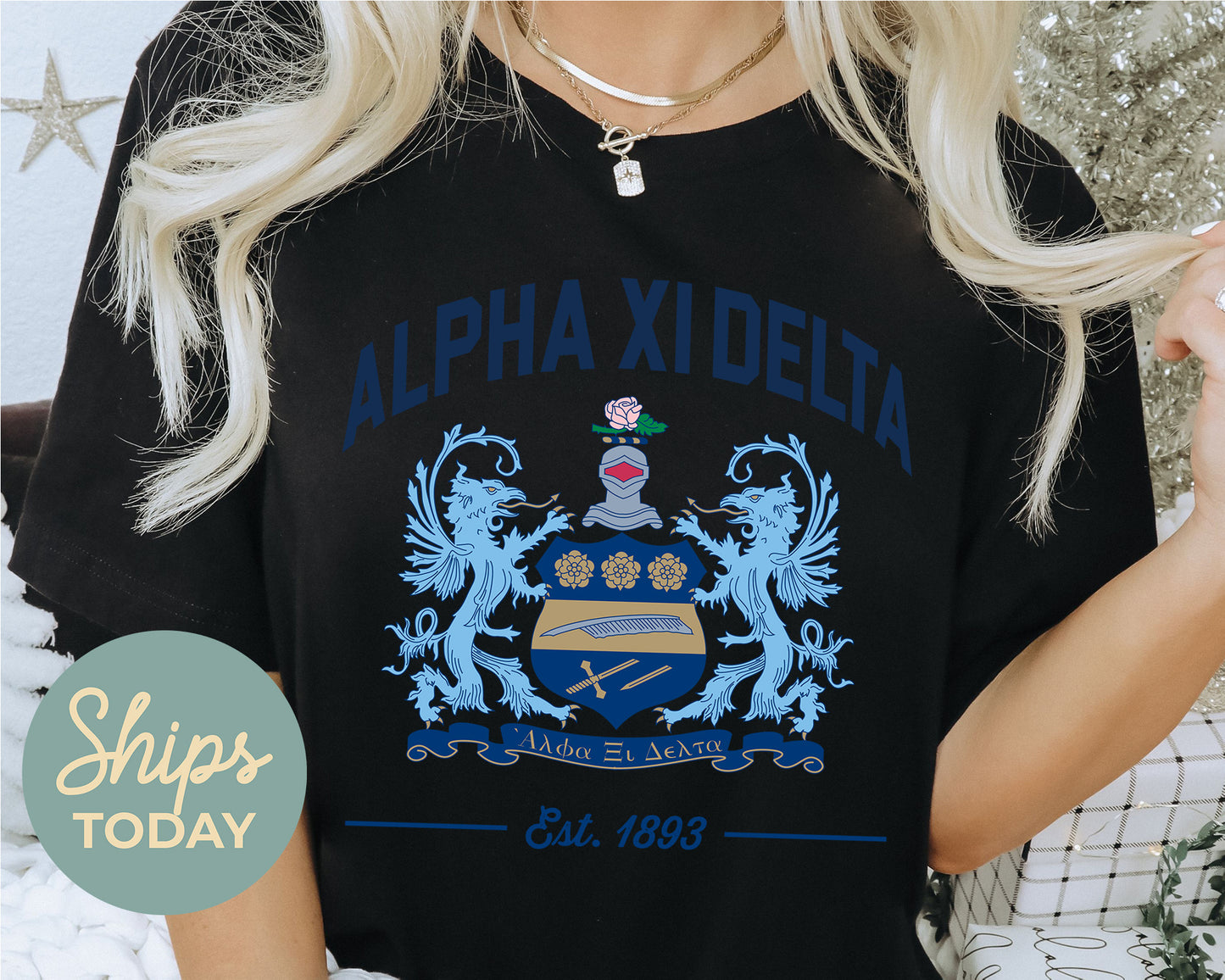 Alpha Xi Delta Loyalty Crest Sorority T-shirt _ 4428g