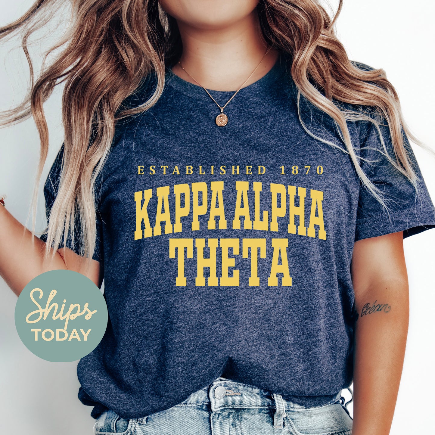 Kappa Alpha Theta Bold Letters Sorority T-shirt _ 35135g