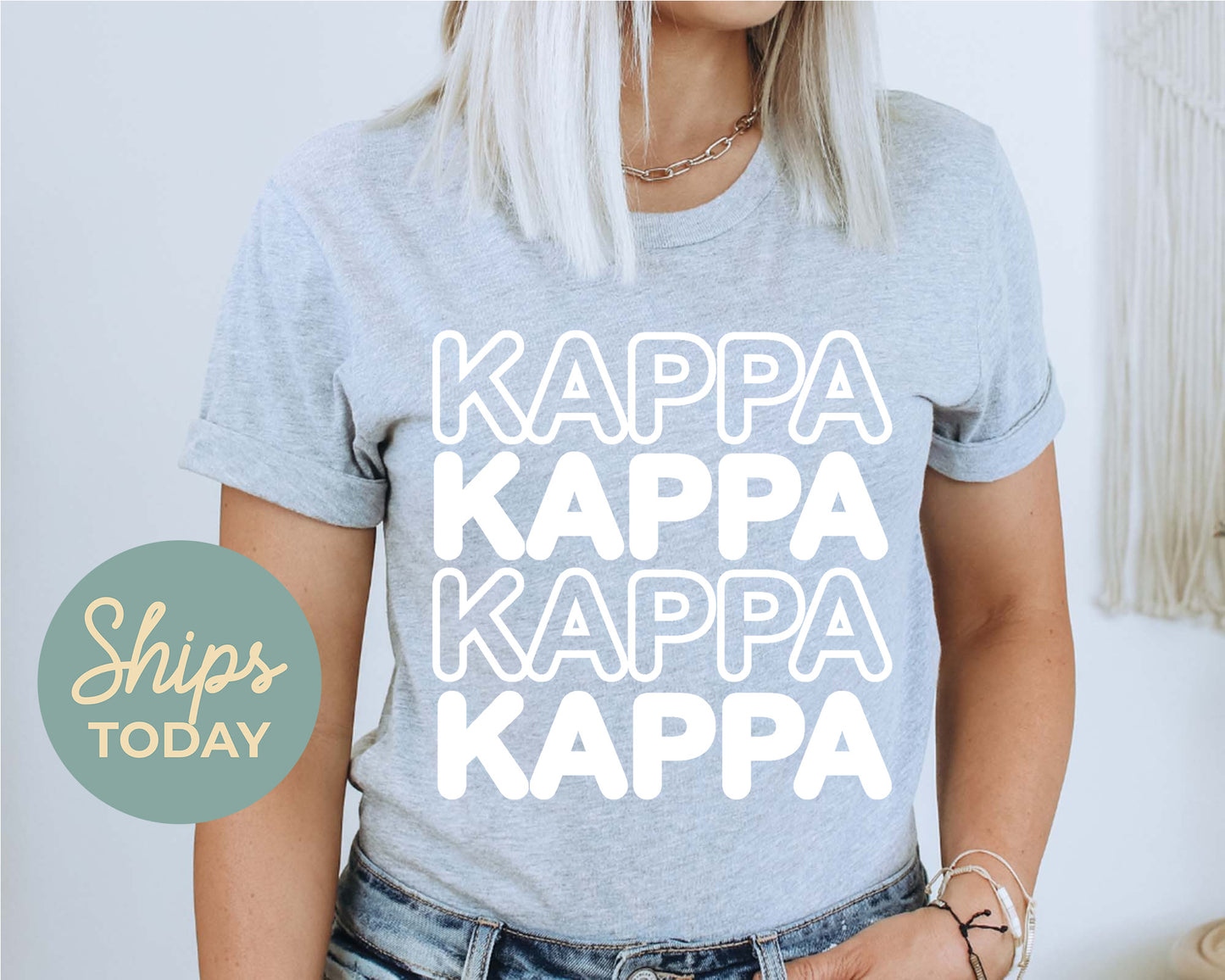 Kappa Kappa Gamma Bold Bubble Letter Sorority T-shirt _ 2229g