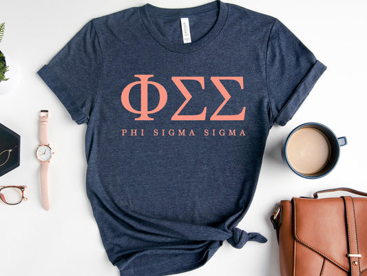 Phi Sigma Sigma Pink Personality Sorority T-shirt _ 667g