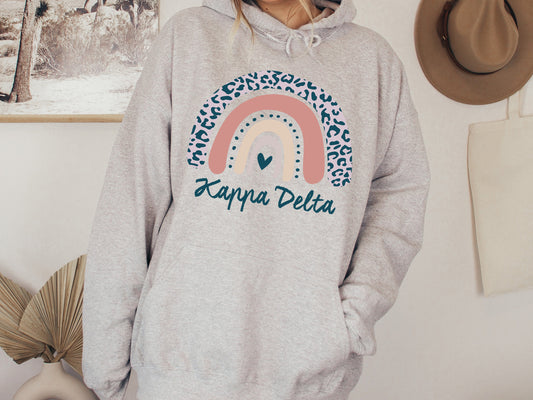 Kappa Delta Greek Rainbow Sorority Hoodie _ 2749g