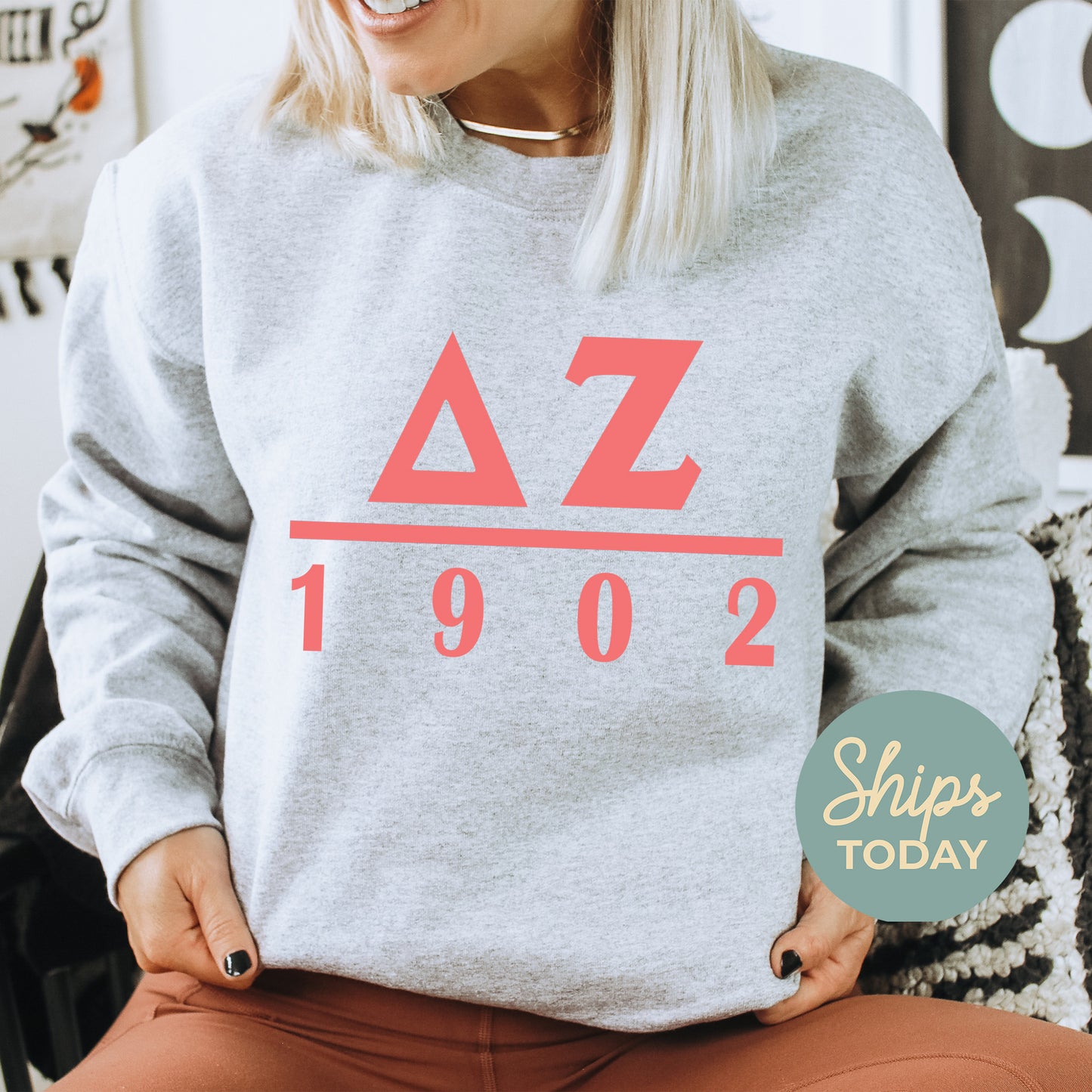 Delta Zeta Monochromatic Sorority Sweatshirt _ 30856g