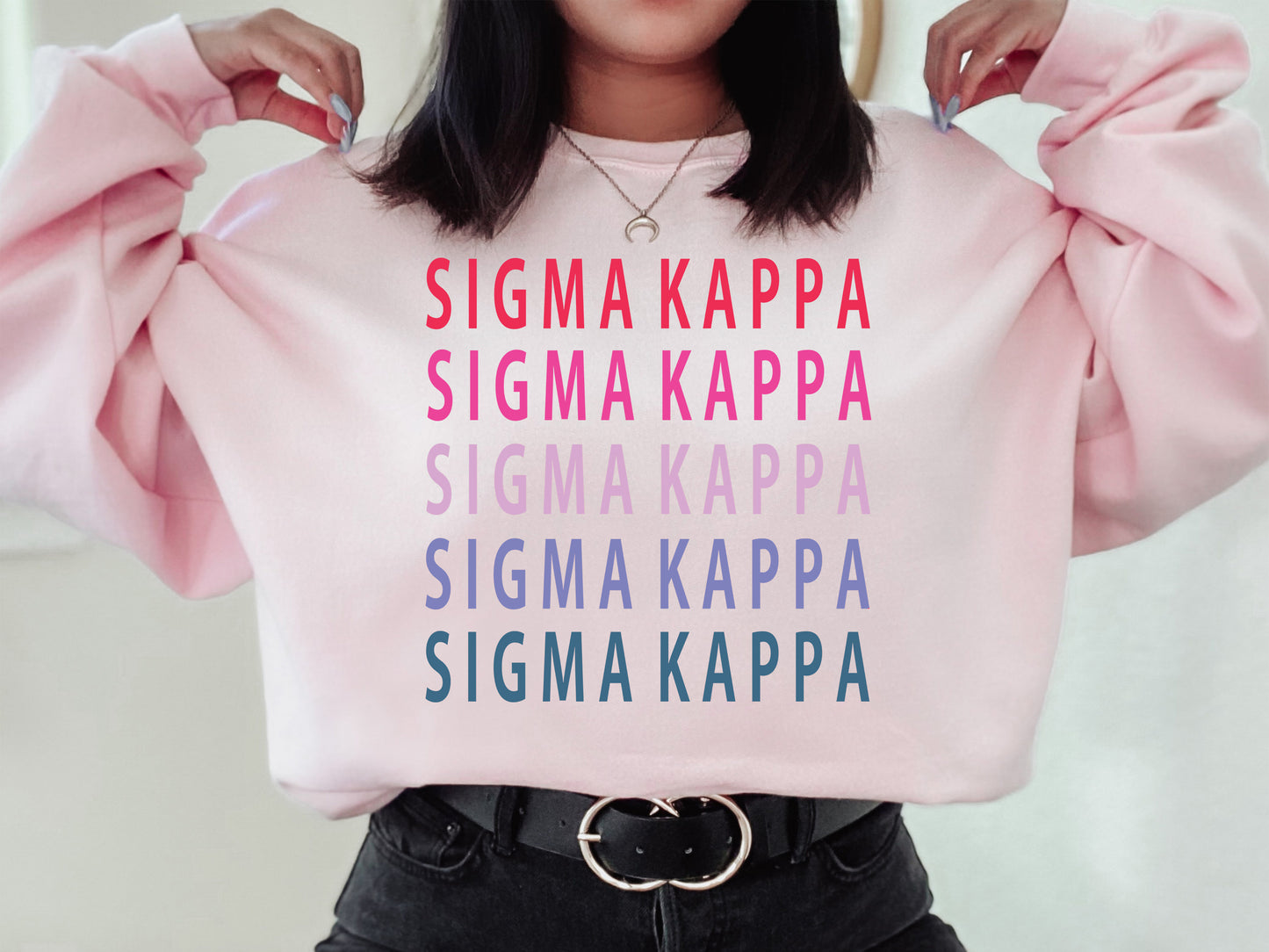 Sigma Kappa Bright and Stacked Sorority Sweatshirt _ 23g
