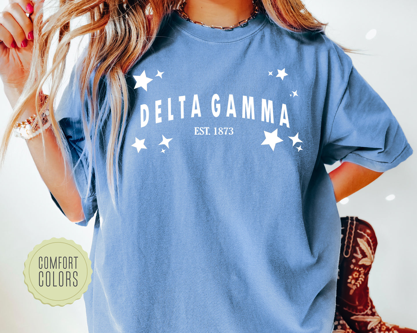 Delta Gamma Arched Star Comfort Colors Sorority T-shirt _ 2275g