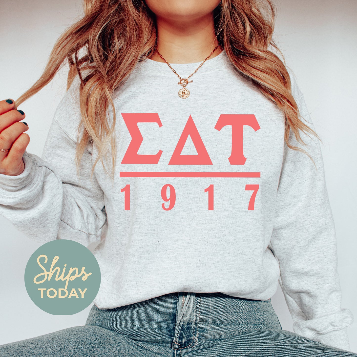 Sigma Delta Tau Monochromatic Sorority Sweatshirt _ 30864g